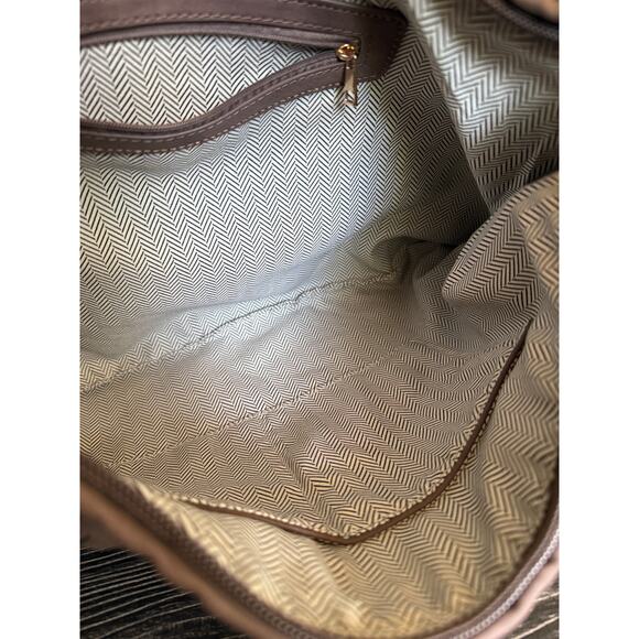 Woven CrissCross XL Boho Brown Bag- NOT IVORY - Picture 2 of 5